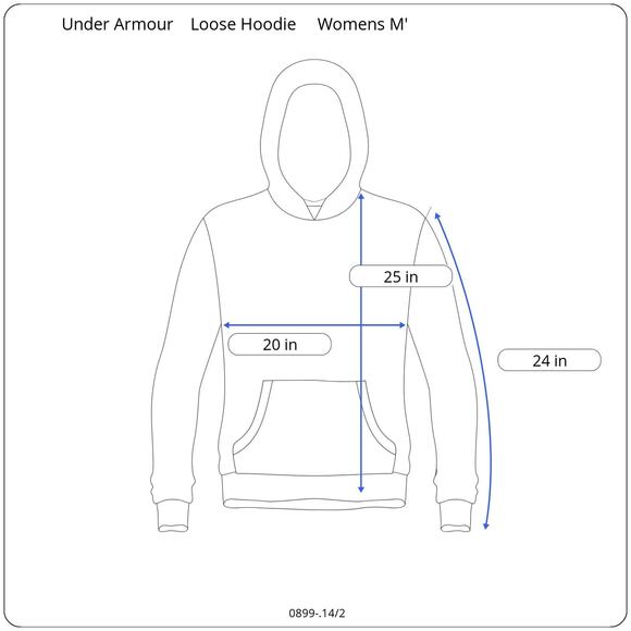 Under Armour Cold Gear Pullover Hoodie Womens L Big Logo Navy Blue Sweatshirt - Picture 8 of 8